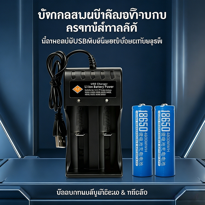 ที่ชาร์จแบตเตอรี่ลิเธียมอัจฉริยะ USB 2 ช่อง มีระบบป้องกันครบถ้วน