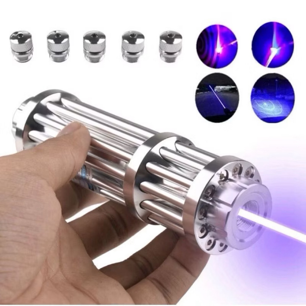 เลเซอร์พกพา ความเข้มข้นสูงสุด ชาร์จ USB high power blue laser light 50000mW จุดไฟ ได้