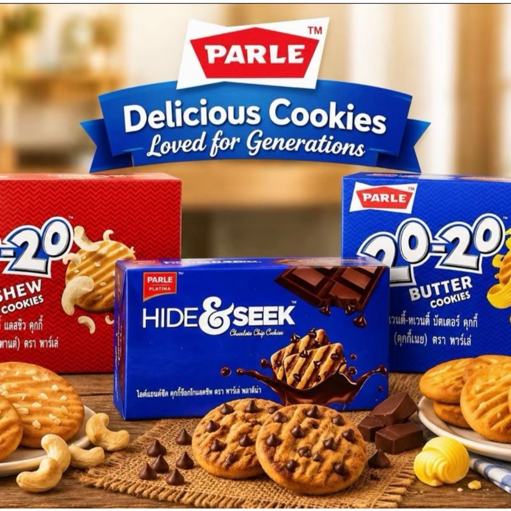 (1กล่อง12ซอง)Parle คุกกี้ Hide & Seek  คุกกี้ที่อร่อยมายาวนาน สำหรับทุกคนในครอบครัว เลือกรสชาติได้