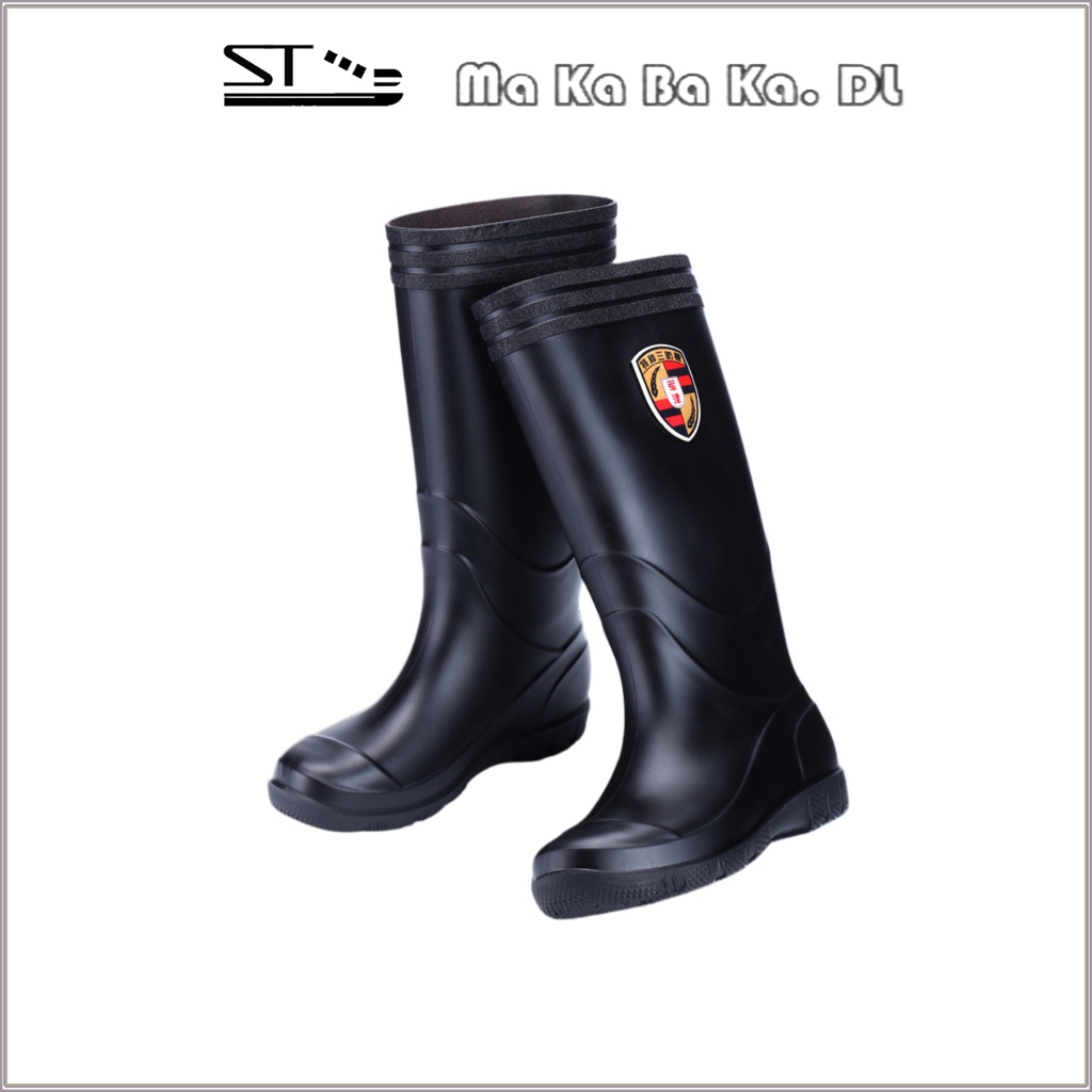 รองเท้ากันน้ำสำหรับผู้ชาย บูทยางกันลื่น แบบส้นสูง 38 ซม. ทนทาน PVC เหมาะสำหรับการใช้งานในภาคเกษตร การจัดสวน และการป้องกั