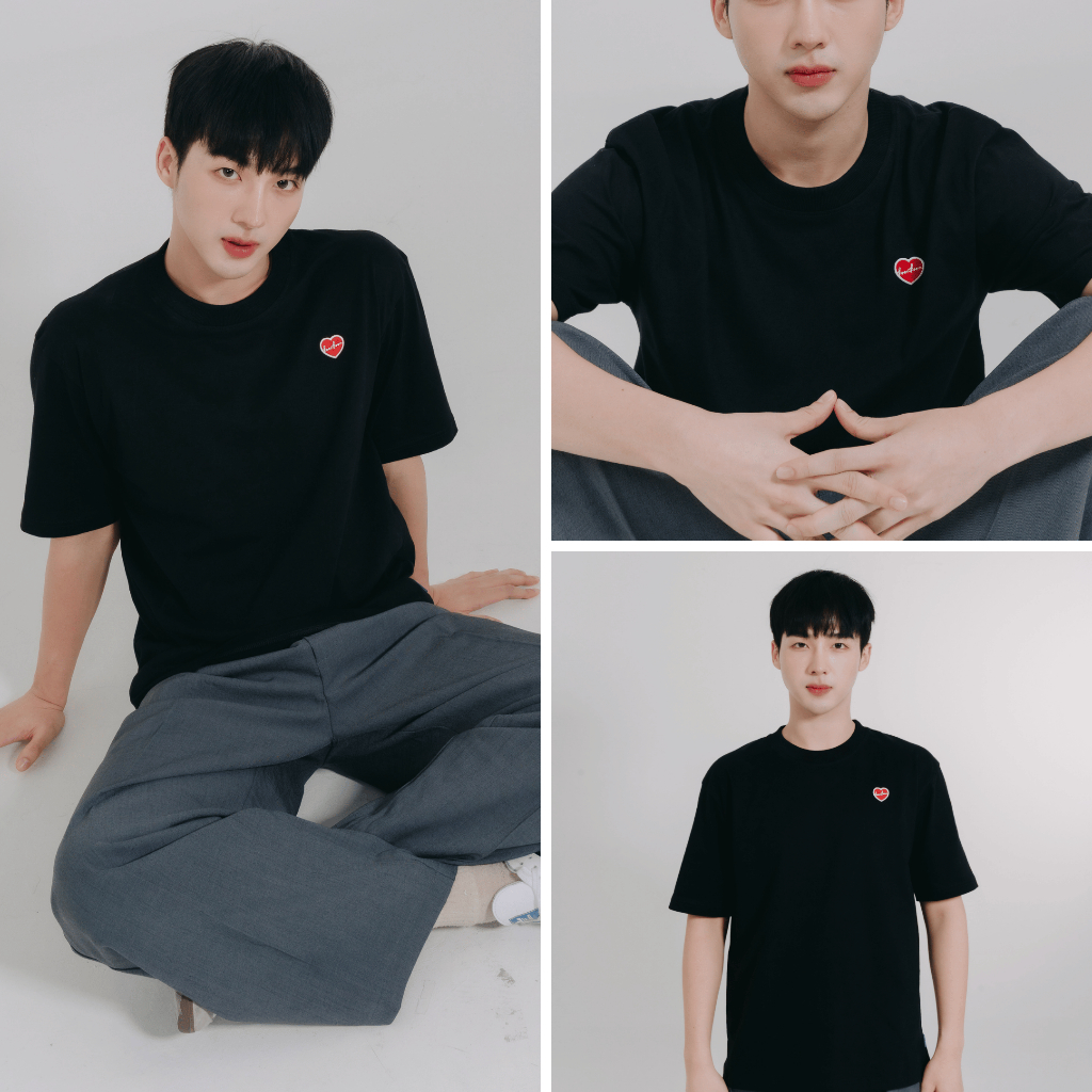 KOON KOON เสื้อยืด รุ่น HEARTBEAT ทรงโอเวอร์ไซส์ ไหล่ตกแบบพอดีไซส์ ใส่ได้ทุกวัน
