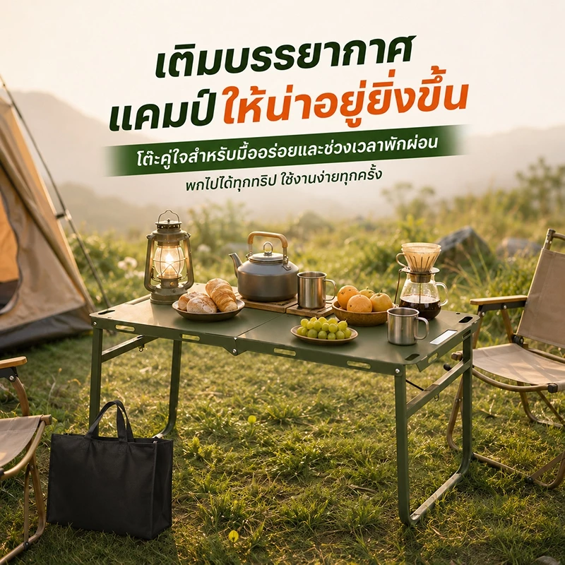 WTHB โต๊ะแคมป์ปิ้งไฮดรอลิก พับได้ พกพาสะดวก พร้อมกระเป๋า thumbnail 10
