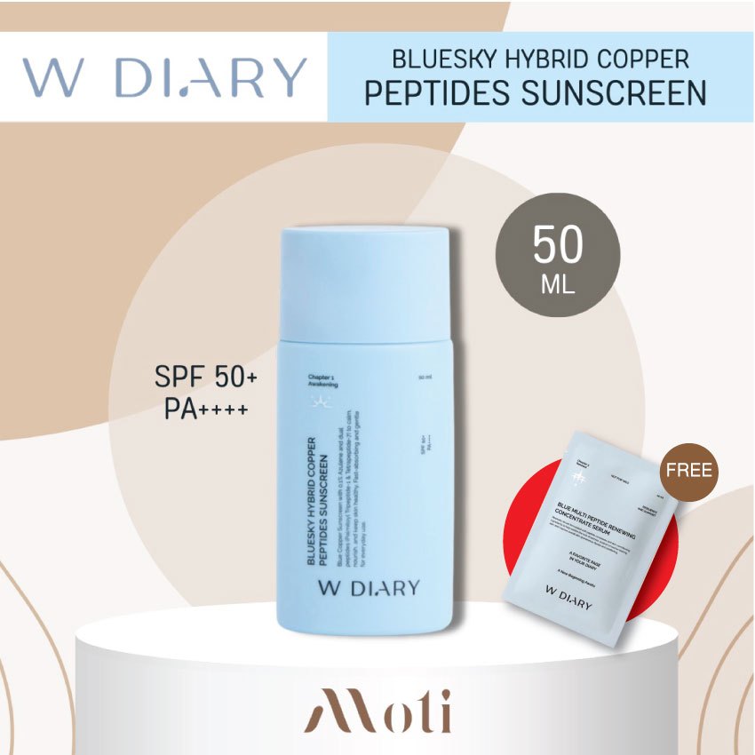 W DIARY Bluesky Hybrid Copper Peptides Sunscreen 50ml.
