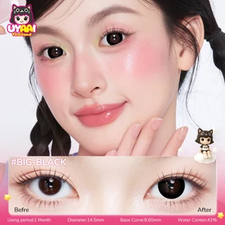 UYAAI [0.50-4.00] 2คู่ คอนแทคเลนส์ BIG-BLACK ขนาด 14.5 มม. สำหรับสาวน้อยน่ารักตาโต ใช้ได้เดือนละครั้ง