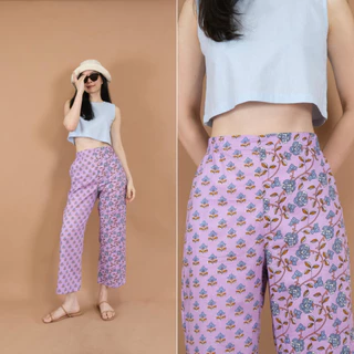 Elastic Waist Pants 2-Tone by Indian Cotton