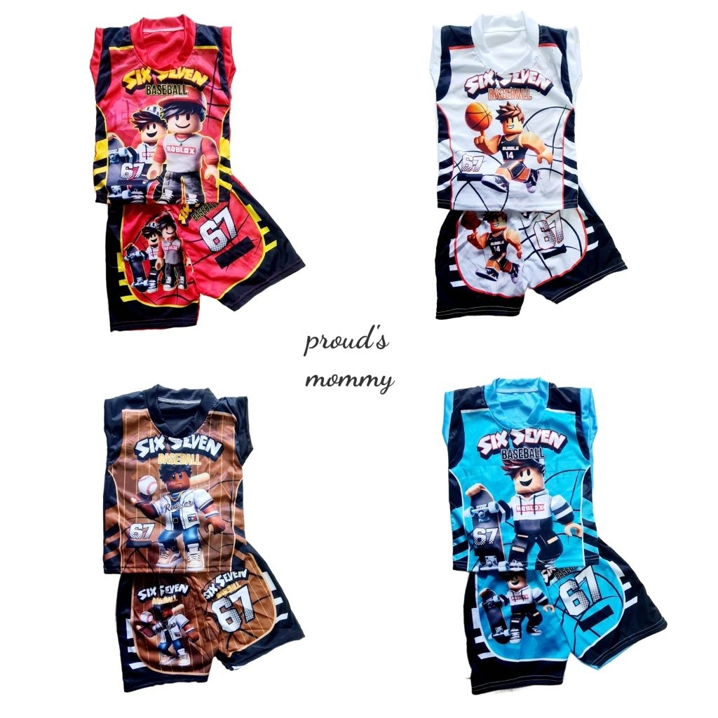 (M2609) ชุดเด็ก เซ็ทลาย 6 7 six seven ยอดฮิต มีขนาด S (รอบอก 22") M (รอบอก 26")