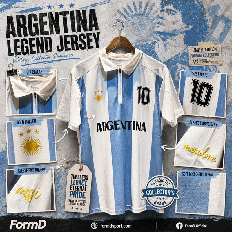 FormD New Collection Argentina  อาเจนติน่า ขาวฟ้า แฟนคลับ สำหรับเชียร์ ใส่สบาย ระบายอากาศดี