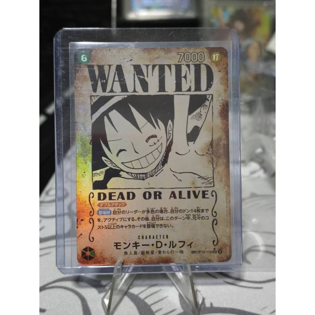 OP13-118 Luffy WANTED SP(Parallel) การ์ดวันพีช Onepiececardgame