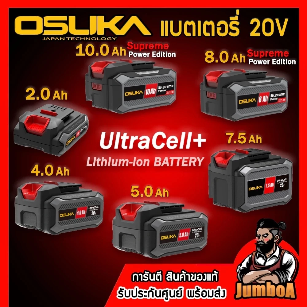 OSUKA เฉพาะแบตเตอรี่ โฉมใหม่ 20V 4.0 Ah ใช้ร่วมกับสินค้า Osuka ทุกรุ่น แบตเตอรี่ลิเธียมไอออน NANWEI/OSUKA/DAYI Power