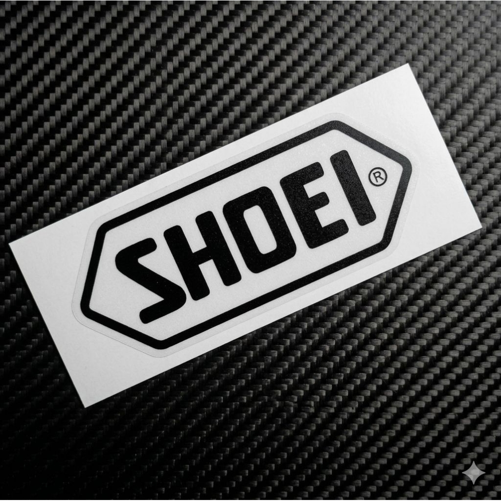 สติ๊กเกอร์ SHOEI สะท้อนแสง 3m ขนาด 4.2x10ซม.เป็นงานไดคัทตัดประกอบ (ไม่ใช่งานพิมพ์) ติดหมวกกันน็อค ทนแดดทนฝน สีไม่ซีดง่าย