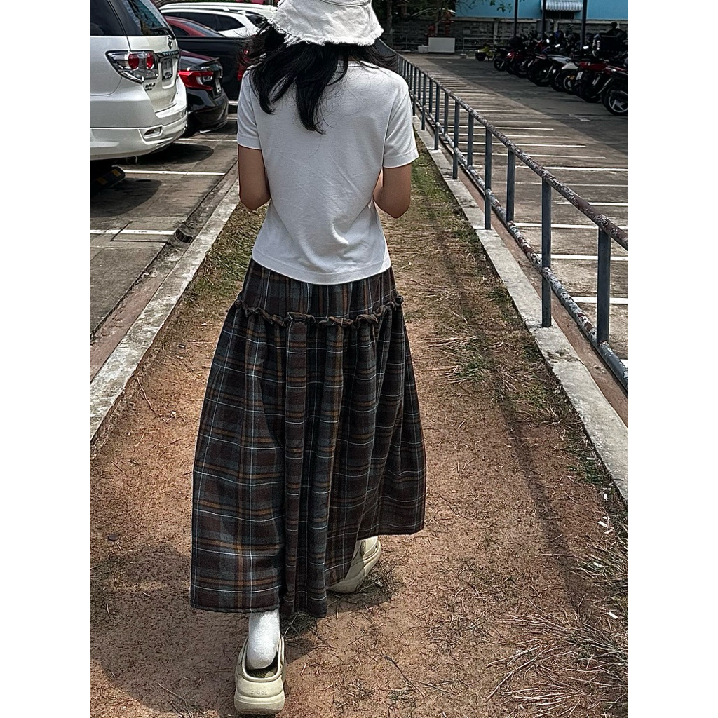 (พร้อมส่ง) mobby skirt กระโปรงยาว 2 ชั้น | mobby_fluffy