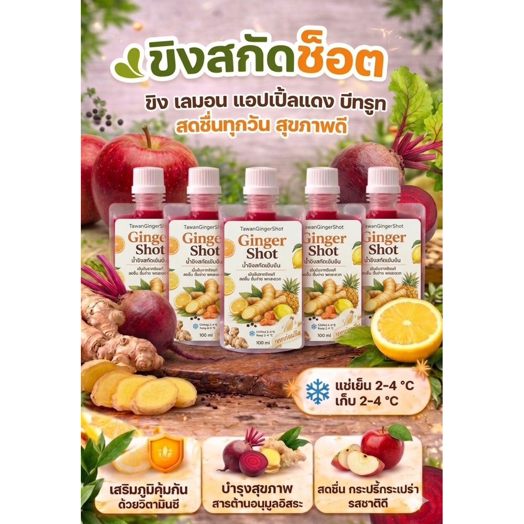 Ginger Shot เซท 5วัน เริ่มต้นวันใหม่แบบเฮลท์ตี้ ด้วยพลังจากธรรมชาติ 💪