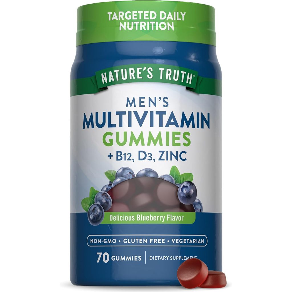 Nature's Truth Men's Multivitamin + B12 D3 & Zinc (24/70Gummies) กัมมี่วิตามินรวม สำหรับผู้ชาย