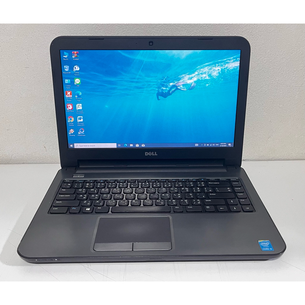 โน๊ตบุ๊ค Notebook Dell 3440 Core i5 Gen4 Ram8G SSD 240G จอ 14“ แบตใหม่