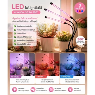 🌞ไฟปลูกต้นไม้ USB LED แบบขาหนีบ สำหรับปลูกต้นไม้ในที่ร่มไร้เเดด กินไฟน้อย เปิด-ปิดอัตโนมัติ ประกัน 1 เดือนค่ะ
