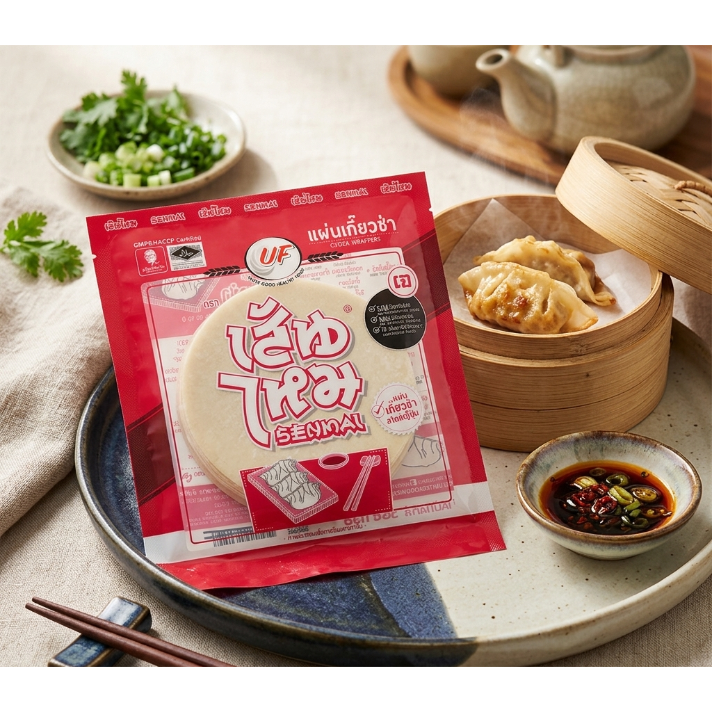 แผ่นเกี๊ยวซ่า 500 กรัม แป้งเหนียวนุ่ม ห่อสวย ทำเกี๊ยวอร่อย เส้นไหม Gyoza Wrapper