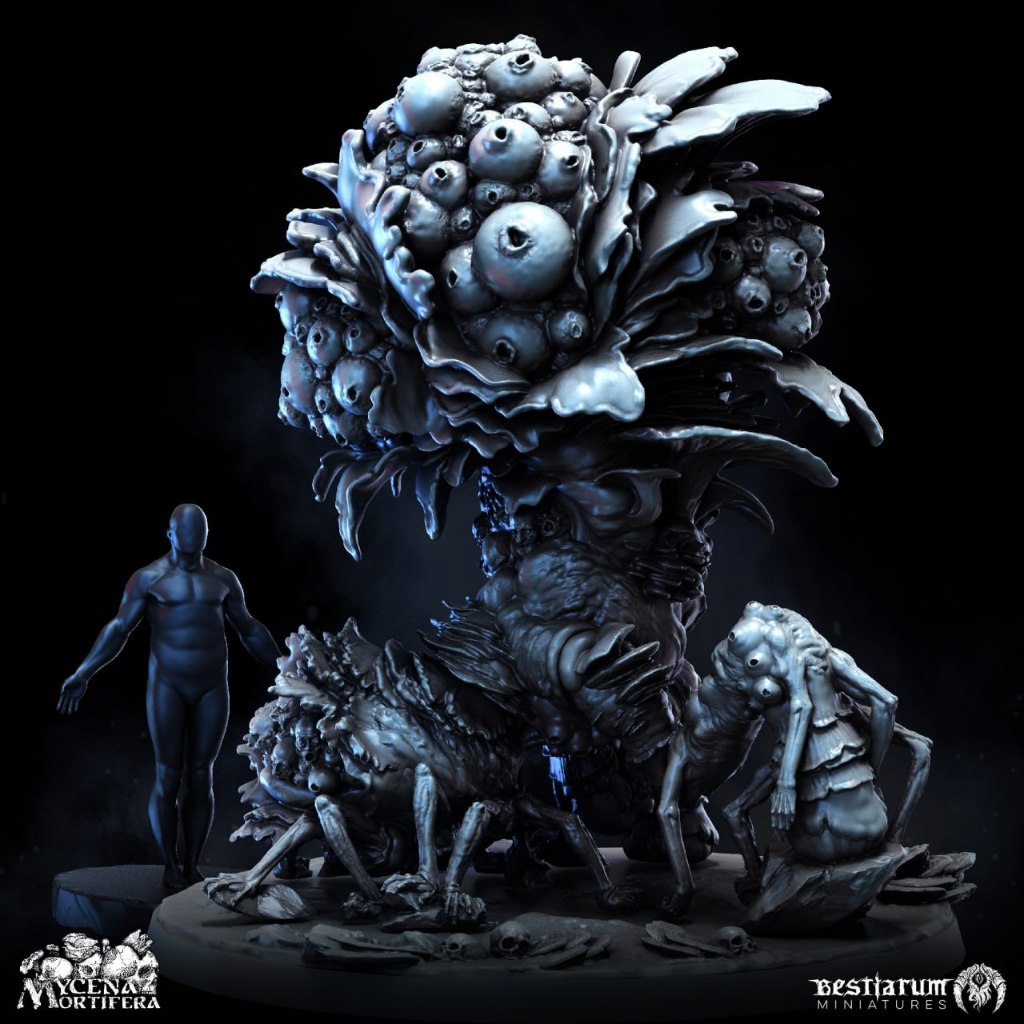 Mycena Mortifera Part 2 - Fruiting Body งาน Resin D&D DnD Miniature Model สำหรับ Tabletop ตั้งโชว์