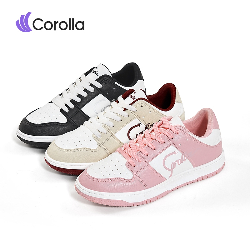 Corolla รองเท้าผ้าใบลำลองแฟชั่นผู้หญิง ต้านเชื้อแบคทีเรีย หนังพียูกันน้ำ พื้นกันลื่น น้ำหนักเบา