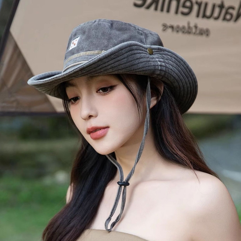 สินค้าใหม่ ตะวันตก คาวบอย อักษรเอส ปักลาย สําหรับตกปลา เดินป่า ตั้งแคมป์ มี5สี