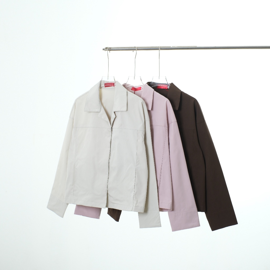 Lawyer Store | [5301839] เสื้อแจ็คเก็ต แขนยาว กระดุมซ่อน งานแจ็คเก็ต ไม่ใช่ผ้ายีนส์ อยู่ทรง กันแดด เสื้อเเจ็คเก็ต