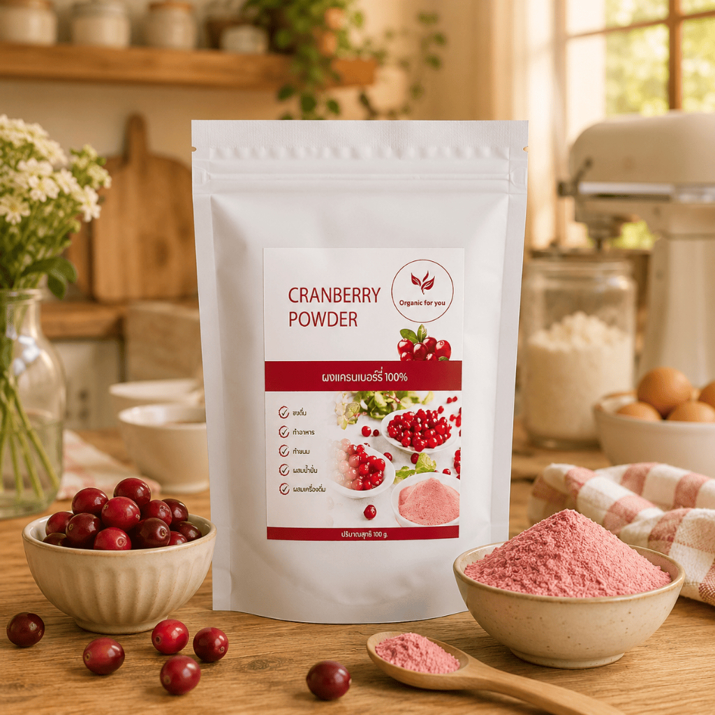 ผงแครนเบอร์รี่ Cranberry แท้ 100% 🍒 ขนาด 100 กรัม/ซอง