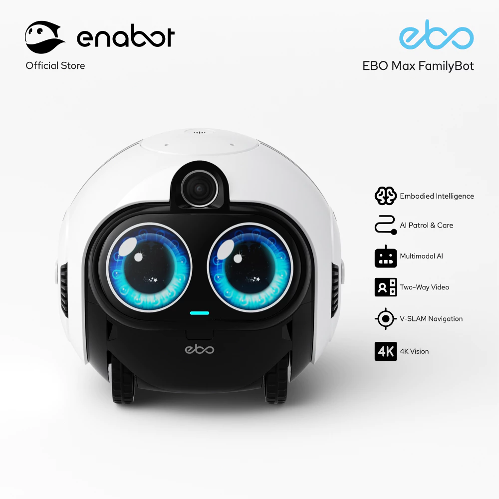 Enabot หุ่นยนต์กล้องอัจฉริยะ EBO MAX FamilyBot มาพร้อมระบบ AI อัจฉริยะที่ มองเห็น ฟัง เข้าใจ และโต้ตอบ ได้แบบเรียลไทม์