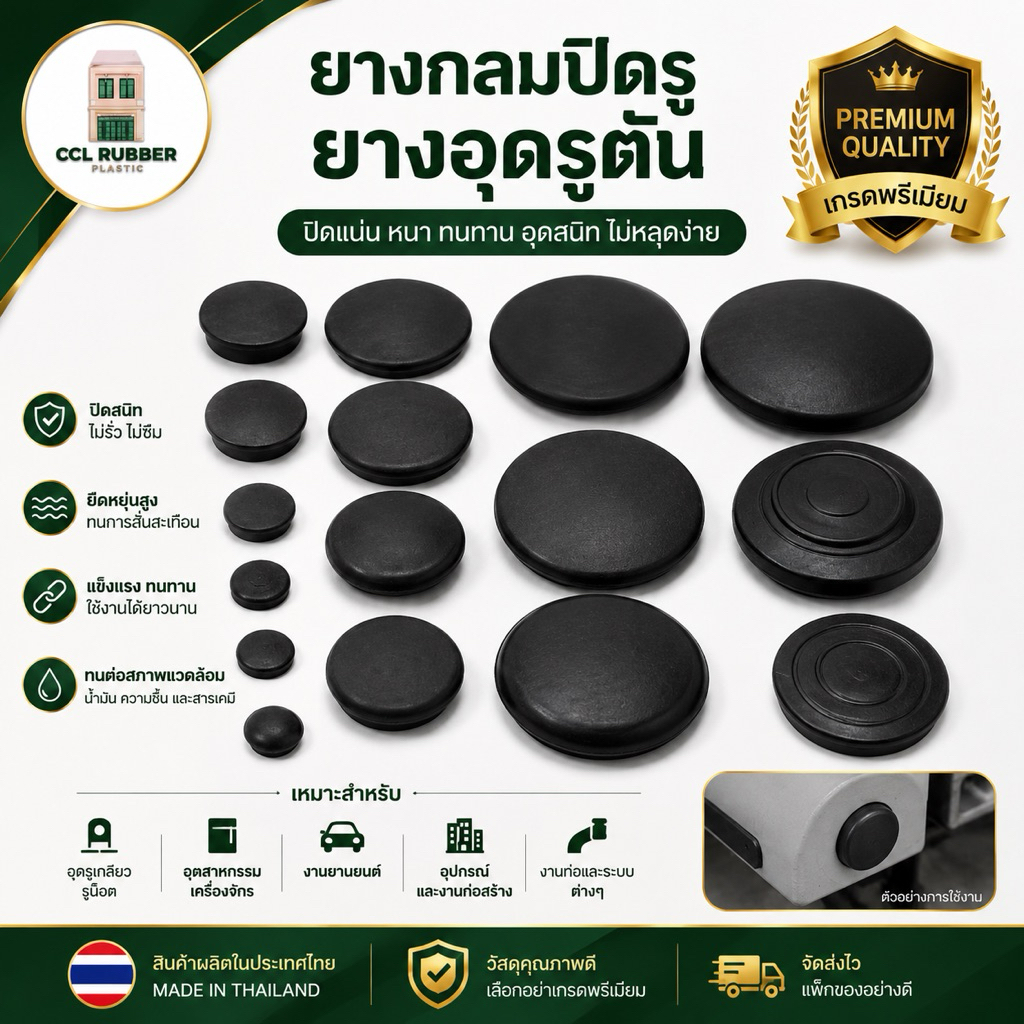 ยางกลมปิดรู ยางอุดรูตัน ยางอุดรูตันหลายขนาด ยางคุณภาพ