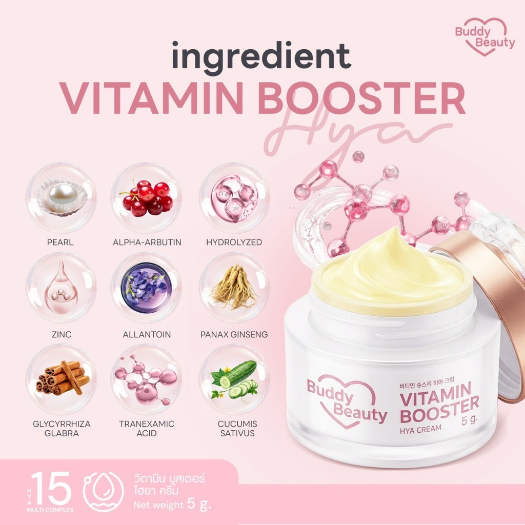ครีมโสมบัดดี้ วิตามินบูสเตอร์ไฮยา BUDDY VITAMIN BOOSTER HYA CREAM ขนาด 5 g. ราคา ถูกที่สุด ดีลบีเคเค แกลเลอรีภาพที่ 3