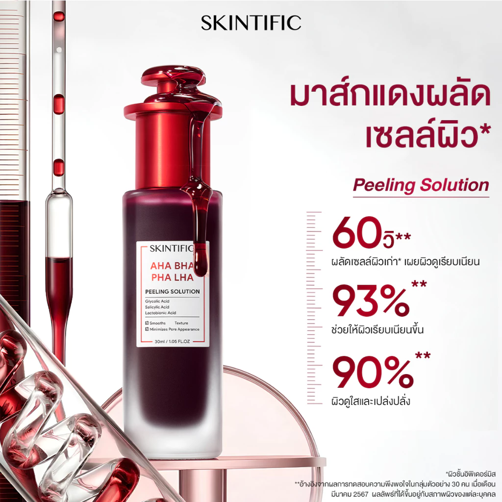 SKINTIFIC AHA BHA PHA LHA Peeling Solution serum essence | เซรั่มลดการเกิดสิว กระชับรูขุมขน ลดความมัน ผิวแลดูกระจ่างใส thumbnail 10