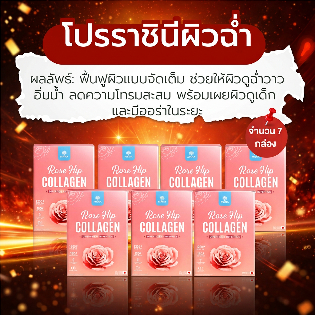[7กล่อง] มานา โรสฮิป mana rose hip คอลลาเจนญาญ่า คอลลาเจนมานา มานา mana collagen  rose hip
