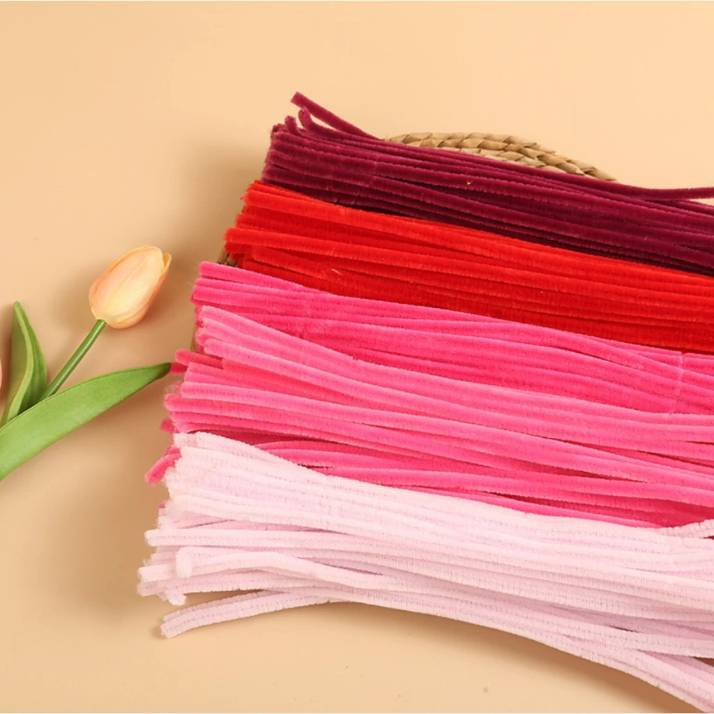 ลวดกำมะหยี่ 100ชิ้น ที่มีสีสัน ดัดง่าย ขนนุ่มฟู ยาว30cm หนา 6mm/8mm  ทำดอกไม้ DIY จัดส่งจากประเทศไทย thumbnail 6
