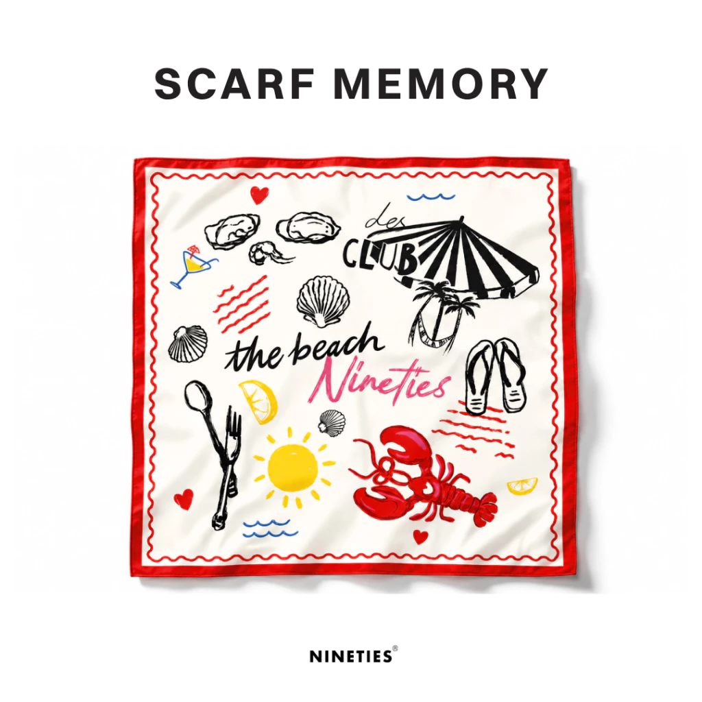 Nineties Design : Summer Scarf ผ้าอเนกประสงค์ พันคอ โพกหัว เกาะอก รุ่น Memory