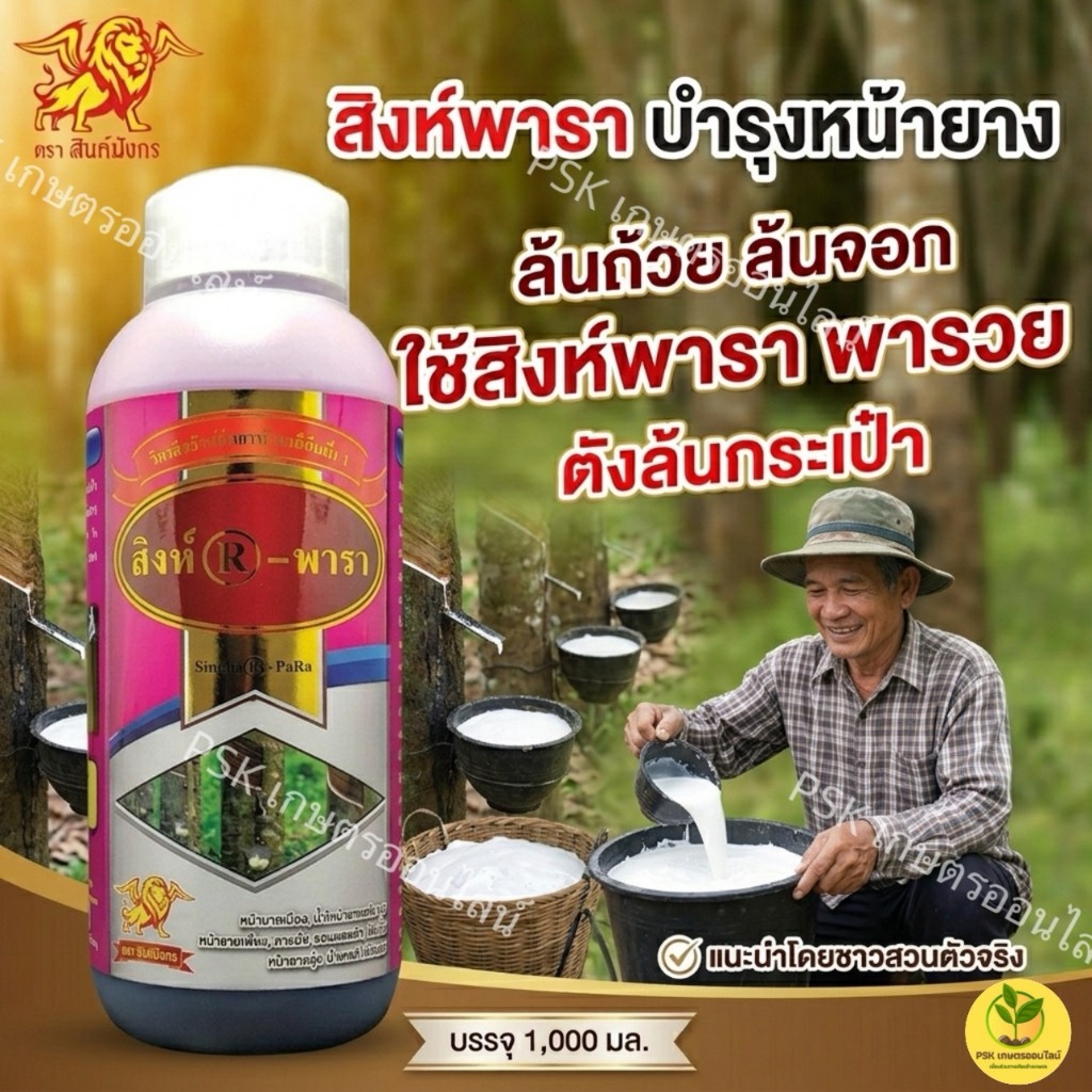 สิงห์พารา ทาหน้ายาง รักษาเชื้อรา(เพิ่ม%น้ำยาง)รักษาหน้ายางตาย ขนาด 1 ลิตร