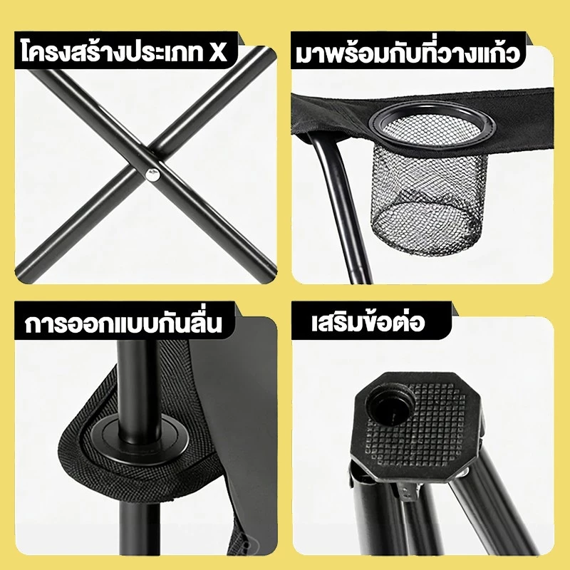 เก้าอี้แคมป์ปิ้ง เก้าอี้สนาม อลูมิเนียมมีที่พักแขนพร้อมถุงเก็บ thumbnail 8