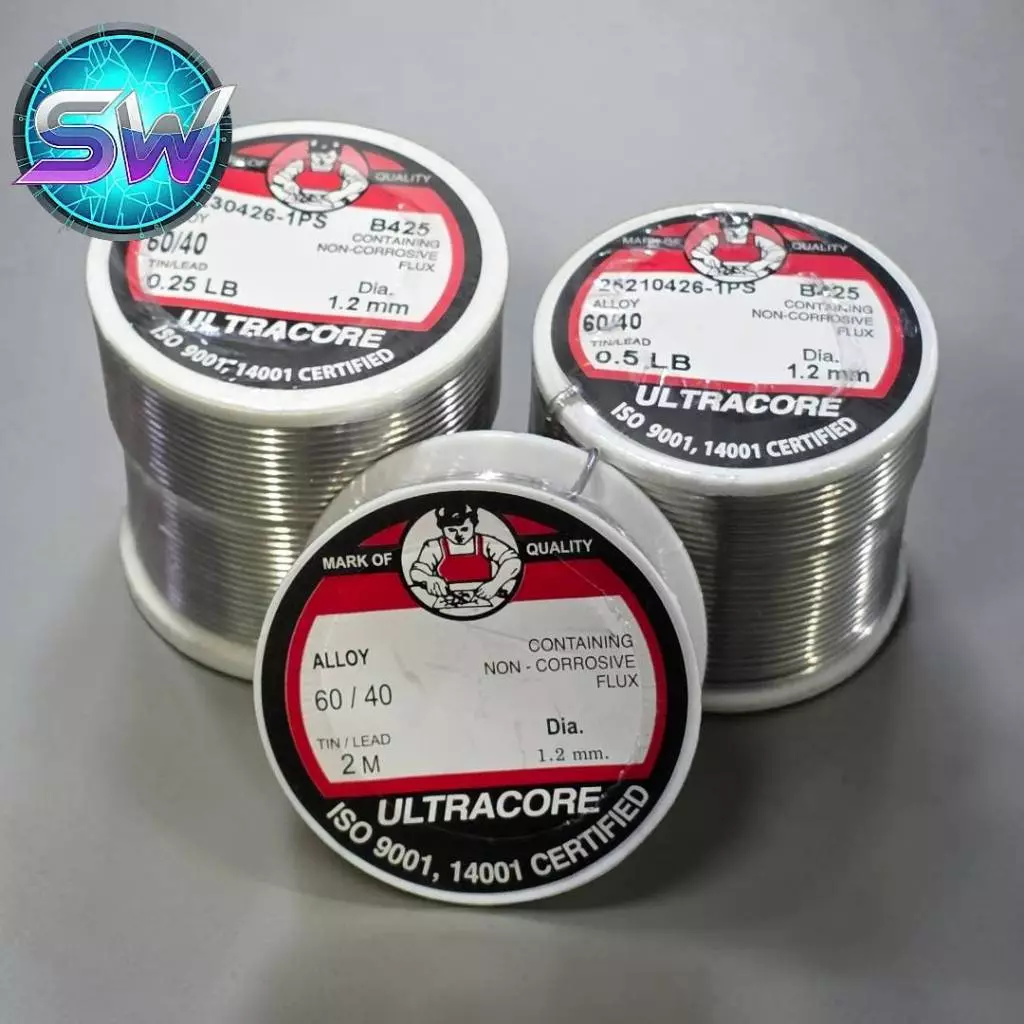 ตะกั่วบัดกรี Ultracore (อุลตราคอร์)ยาว2m ของแท้ 100% – เกรดพรีเมียมสำหรับงานอิเล็กทรอนิกส์