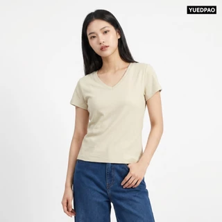 Yuedpao Ultrasoft Non-Iron 2026 (Women) - V Neck เสื้อยืดคอวีผู้หญิง สีพื้น ผ้านุ่ม ใส่สบาย ไม่ต้องรีด Set Earth Tone