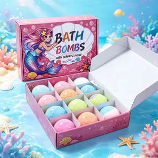 📌ยกบล็อก12ชิ้น📌Bath Bomb Gift Surprise ลูกบอลเกลืออาบน้ำละลายน้ำกลิ่นหอมมีตัวการ์ตูนธีมมหาสมุทร ของเด็ก ของเล่นเด็ก