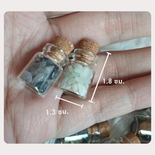 💎✨ หินแท้ธรรมชาติ เสริมดวง โชคลาภ การเงิน ค้าขายปัง ขวดจิ๋วแบบพกพาหรือตั้งโชว์ พร้อมการ์ดชื่อหิน ของขวัญ