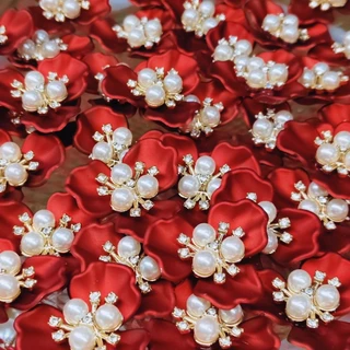 เครื่องประดับไข่มุก พลอยเทียม รูปดอกแฮนด์เมด Diy 1 ชิ้น ส่งด่วนจากไทย