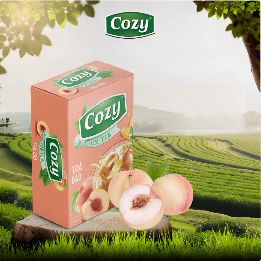 ชาพีชเย็นเวียดนาม Cozy 240g (16 ซอง) ชาพีชสำเร็จรูป หอมพีช สดชื่น ชงง่าย