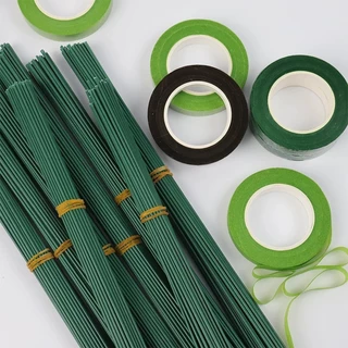 ก้านดอกไม้ทำมือ เครื่องประดับ ลวดกำมะหยี่ DIY เทปกาว/ก้านดอก/กาว/เกสรตัวผู้ ทำงานฝีมือ