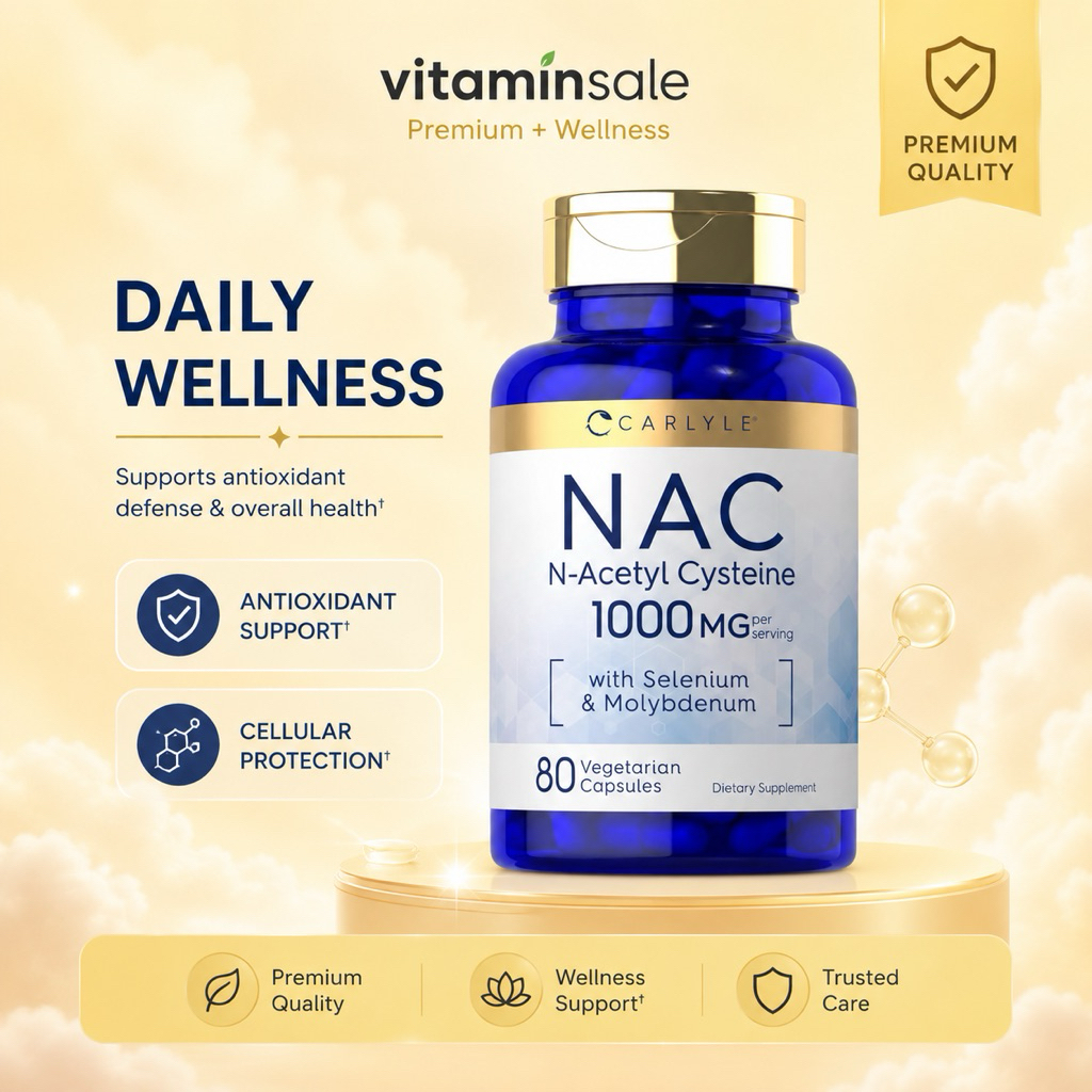 Carlyle NAC N-Acetyl Cysteine 1000mg 80 Capsules ดูแลร่างกายด้วย NAC เข้มข้น