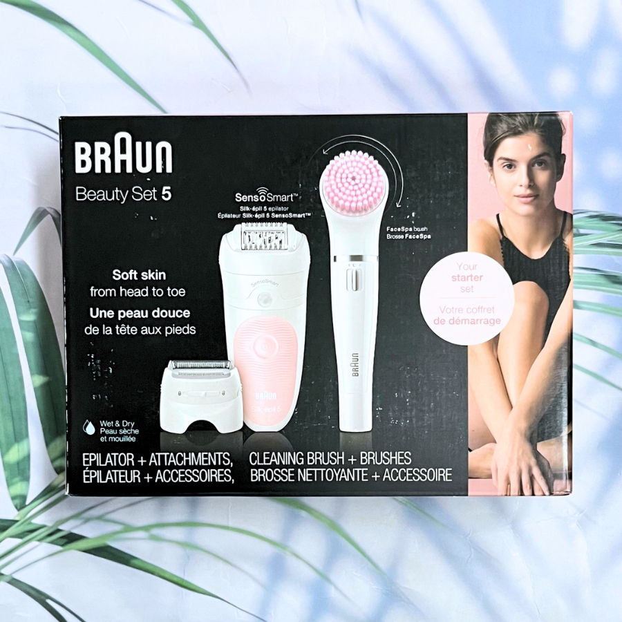 (Braun®) เครื่องกำจัดขน สำหรับผู้หญิง หัวโกน & แปรงล้างหน้า Epilator Hair Removal Device Beauty Set 