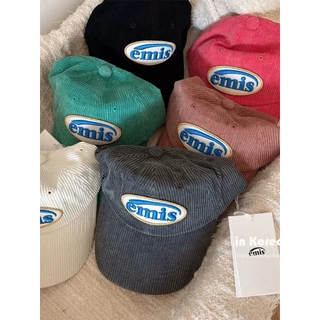 พร้อมส่ง (ของแท้ 100%) Emis หมวก CORDUROY WAPPEN BALL CAP-BLACK