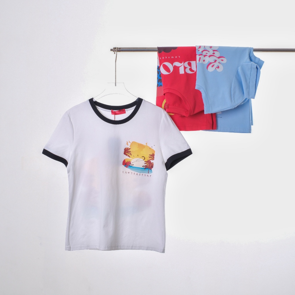 Lawyer Store | [5181885-5181886-5181906] เสื้อยืดแขนสั้น คอกลม ลาย LAWYER STORE SUMMER เสื้อยืดผ้านว