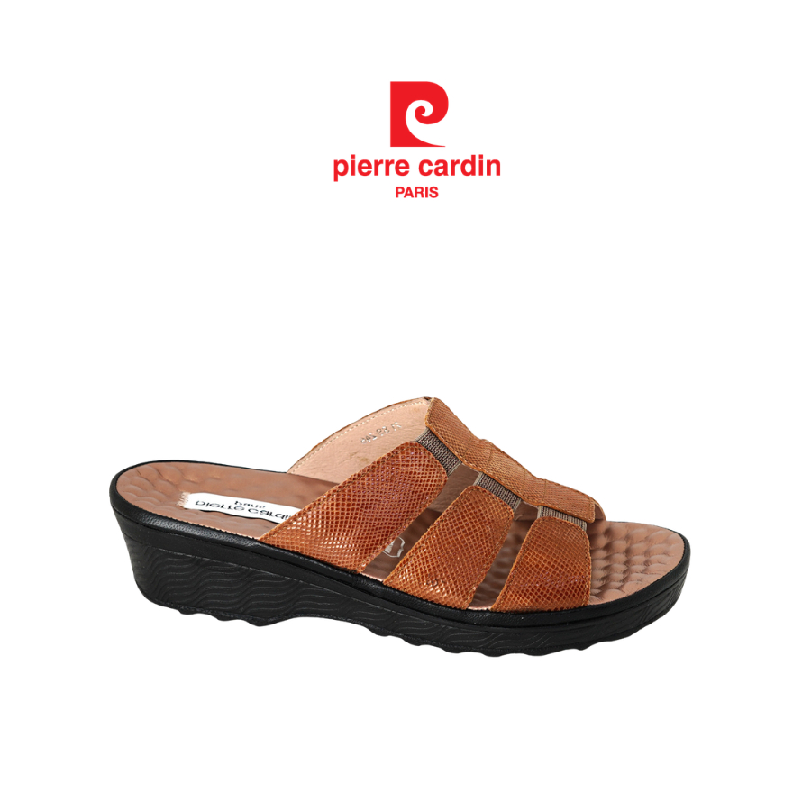 [Size 36 - 42] รองเท้าแตะสตรี Pierre Cardin แบบสวม พื้นนิ่ม ใส่สบาย สีทองแดง ทรงสวย น้ำหนักเบา - 21SS246