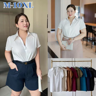 เชิ้ตคอปก ใส่แล้วผอมลงทันที 8สี M-10XL รุ่น TINA