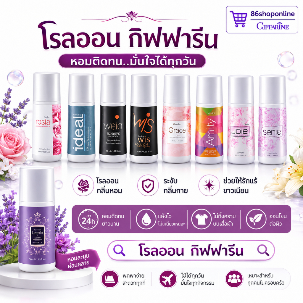 โรลออนเด็ก วัยรุ่น โรลออน กิฟฟารีน ไม่ทิ้งคราบเหงื่อ ลดกลิ่นเหงื่อ กลิ่นหอม ป้องกันเชื้อแบคทีเรีย