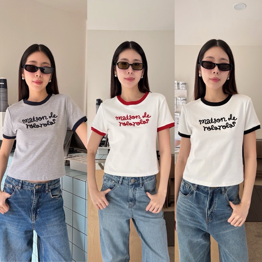 MS baby tee เสื้อยืดคอกลมแขนสั้นสุดคิ้วท์ ทรงเบบี้ทีคอลใหม่ น่ารักสุดๆเลยค่ะ ทรงสวย