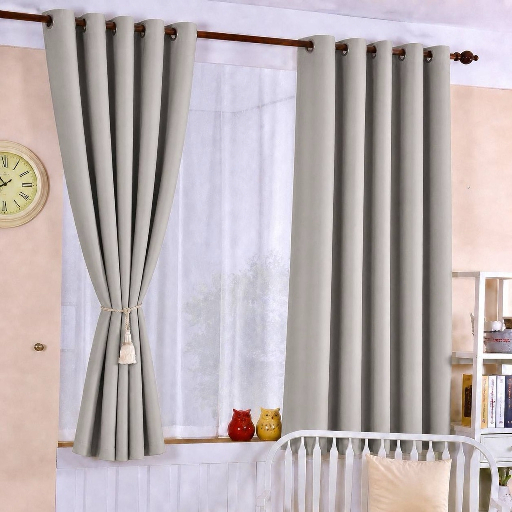 ผ้าม่านหน้าต่างสีพื้น รหัส 100-4 สีบรอนซ์ เนื้อหนา สั่งตัดตามขนาดได้